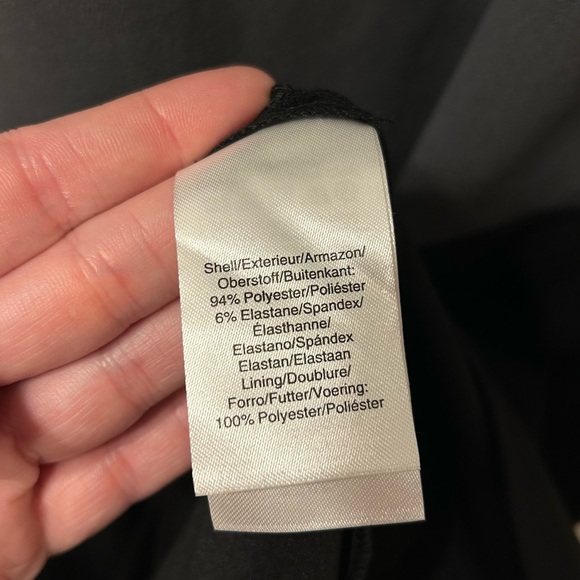 DKNY Tri-Tone Midi‎ Dress in Black, Gray, and Cream - Picture 6 of 9